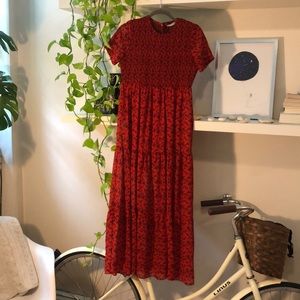 Zara smocked maxi dress